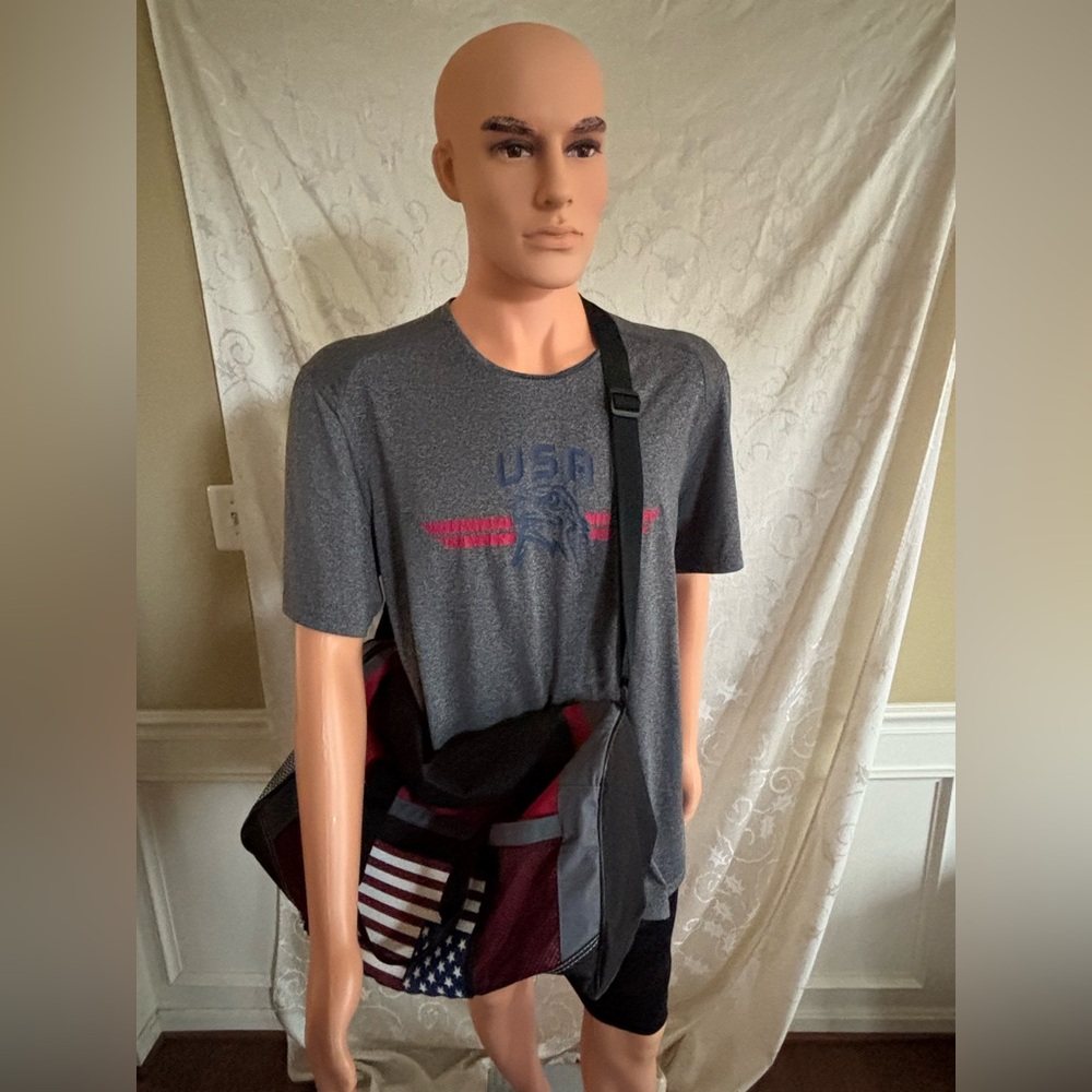 Gernline Carry-On Bag With Upside Down Glittered American Flag (Good Condition)